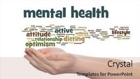  Presentation with mental health abstract - Theme having conceptual mental health or positive background and a coral colored foreground