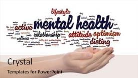  Presentation with mental health abstract - PPT layouts featuring conceptual mental health or positive background and a coral colored foreground