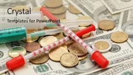  Presentation with drugs - Cool new slide deck with conceptual photo illustrating expensive drugs backdrop and a soft green colored foreground