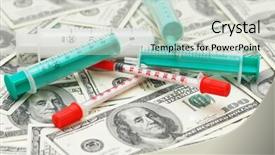  Presentation with drugs - Cool new slides with conceptual photo illustrating expensive drugs backdrop and a light gray colored foreground