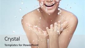  Presentation with dental veneers - Amazing presentation having conceptual photo of a dental backdrop and a coral colored foreground