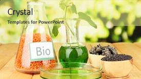  Presentation with ethanol - PPT theme consisting of conceptual photo of bio fuel background and a blonde colored foreground