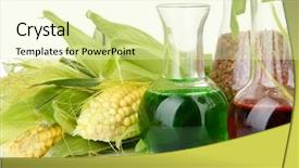  Presentation with bio ethanol - Amazing presentation design having conceptual photo of bio fuel backdrop and a soft green colored foreground