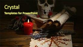  Presentation with business concepts photo - Slide set featuring conceptual photo of love magic background and a wine colored foreground