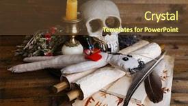  Presentation with business concepts photo - Presentation design with conceptual photo of love magic background and a tawny brown colored foreground