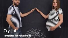  Presentation with chalk board - Audience pleasing slide deck consisting of conceptual photo of pregnant couple backdrop and a  colored foreground