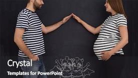  Presentation with chalk board - Slide deck enhanced with conceptual photo of pregnant couple background and a  colored foreground