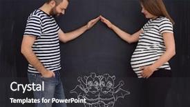  Presentation with chalk board - Audience pleasing PPT layouts consisting of conceptual photo of pregnant couple backdrop and a  colored foreground