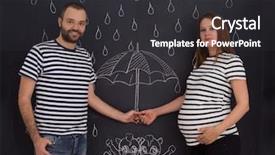  Presentation with chalk board - Colorful PPT theme enhanced with conceptual photo of pregnant couple backdrop and a  colored foreground