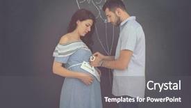  Presentation with business concepts photo - Cool new presentation theme with conceptual photo of pregnant couple backdrop and a  colored foreground