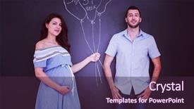 Presentation with chalk board - Beautiful presentation featuring conceptual photo of pregnant couple backdrop and a  colored foreground