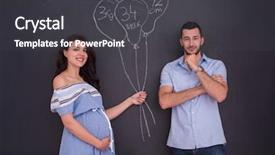  Presentation with math children concepts - Presentation theme featuring conceptual photo of pregnant couple background and a  colored foreground