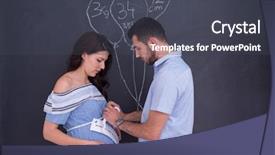  Presentation with chalk board - Cool new theme with conceptual photo of pregnant couple backdrop and a dark gray colored foreground