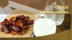  Presentation with ramadan - Slide set enhanced with conceptual photo of ramadan food background and a  colored foreground