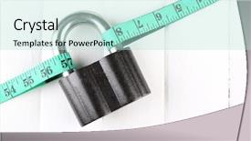  Presentation with loss - Presentation design with conceptual photo of unlocking secret of weight loss on color wooden background background and a mint green colored foreground