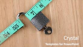  Presentation with weight loss - Beautiful PPT layouts featuring conceptual photo of unlocking secret of weight loss on color wooden background backdrop and a coral colored foreground