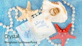  Presentation with wedding invitation - Audience pleasing slides consisting of conceptual photo wedding in marine backdrop and a light blue colored foreground