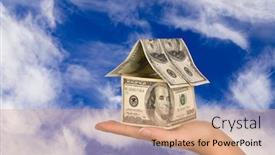  Presentation with inference - Beautiful presentation design featuring conceptual-real-estate-and-economic backdrop and a coral colored foreground