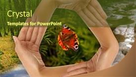  Presentation with conceptual recycling - PPT layouts enhanced with conceptual-recycling-symbol-made background and a tawny brown colored foreground