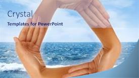  Presentation with conceptual recycling - Amazing slide deck having conceptual-recycling-symbol-made backdrop and a light blue colored foreground