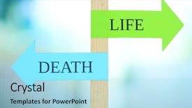  Presentation with two way street sign - Cool new slides with conceptual road signs on choice backdrop and a light blue colored foreground