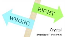  Presentation with two way street sign - Amazing slides having conceptual road signs on choice backdrop and a white colored foreground