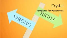  Presentation with two way street sign - Audience pleasing presentation design consisting of conceptual road signs on choice backdrop and a yellow colored foreground