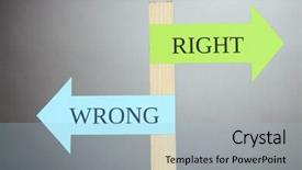  Presentation with road signs - Presentation theme with conceptual road signs on choice background and a light blue colored foreground