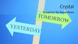  Presentation with road signs - Slide set with conceptual road signs on choice background and a light blue colored foreground