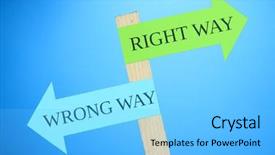  Presentation with road signs - Presentation theme having conceptual road signs on choice background and a light blue colored foreground