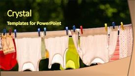  Presentation with linen - Cool new slides with conceptual row of dryed colorful linen backdrop and a wine colored foreground