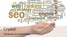  Presentation with online marketing - Presentation featuring conceptual search engine optimization background and a coral colored foreground