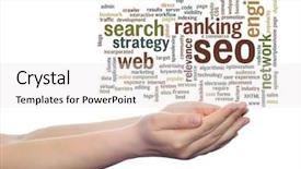  Presentation with online marketing - Theme having conceptual search engine optimization background and a white colored foreground