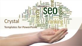  Presentation with online marketing - Audience pleasing PPT theme consisting of conceptual search engine optimization backdrop and a soft green colored foreground