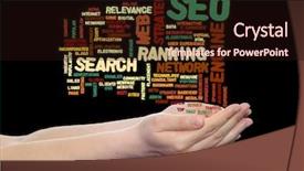  Presentation with online marketing - Slides having conceptual search engine optimization background and a wine colored foreground