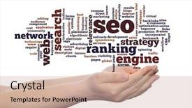  Presentation with marketing strategy - Slide set consisting of conceptual search engine optimization background and a soft green colored foreground