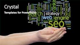  Presentation with online marketing - Audience pleasing PPT theme consisting of conceptual search engine optimization backdrop and a black colored foreground