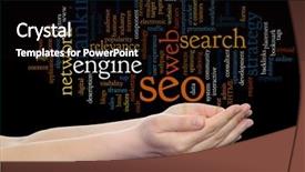  Presentation with online marketing - Presentation theme with conceptual search engine optimization background and a black colored foreground