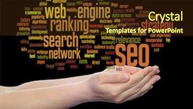  Presentation with marketing strategy - Theme having conceptual search engine optimization background and a  colored foreground