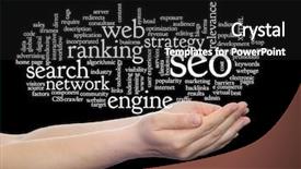  Presentation with search engine - PPT layouts having conceptual search engine optimization background and a dark gray colored foreground