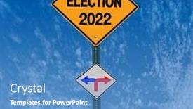  Presentation with election - Presentation theme consisting of conceptual-sign-election-left background and a teal colored foreground