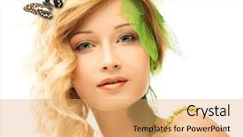  Presentation with spring - PPT theme enhanced with conceptual spring costume with butterfly background and a  colored foreground