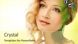  Presentation with spring - Cool new PPT layouts with conceptual spring costume with butterfly backdrop and a  colored foreground