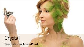  Presentation with spring - Cool new theme with conceptual spring costume with butterfly backdrop and a  colored foreground