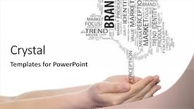  Presentation with corporate advertising - Cool new slide deck with conceptual tree word cloud tagcloud backdrop and a white colored foreground