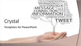  Presentation with internet communication - PPT theme with conceptual tree word cloud tagcloud background and a white colored foreground