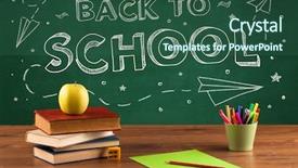  Presentation with back-school - Cool new theme with back to school concepty backdrop and a ocean colored foreground