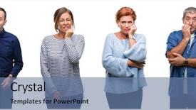  Presentation with people collage - PPT layouts consisting of concern - collage of group of elegant background and a ocean colored foreground