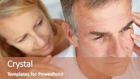  Presentation with colored parachute woman - Presentation theme enhanced with concern - woman comforting anxious husband background and a coral colored foreground