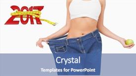  Presentation with candles for 2020 new year - Audience pleasing slide deck consisting of concern figure - mid section of slim woman backdrop and a ocean colored foreground